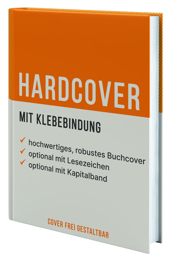Hardcoverbuch mit Klebebindung
